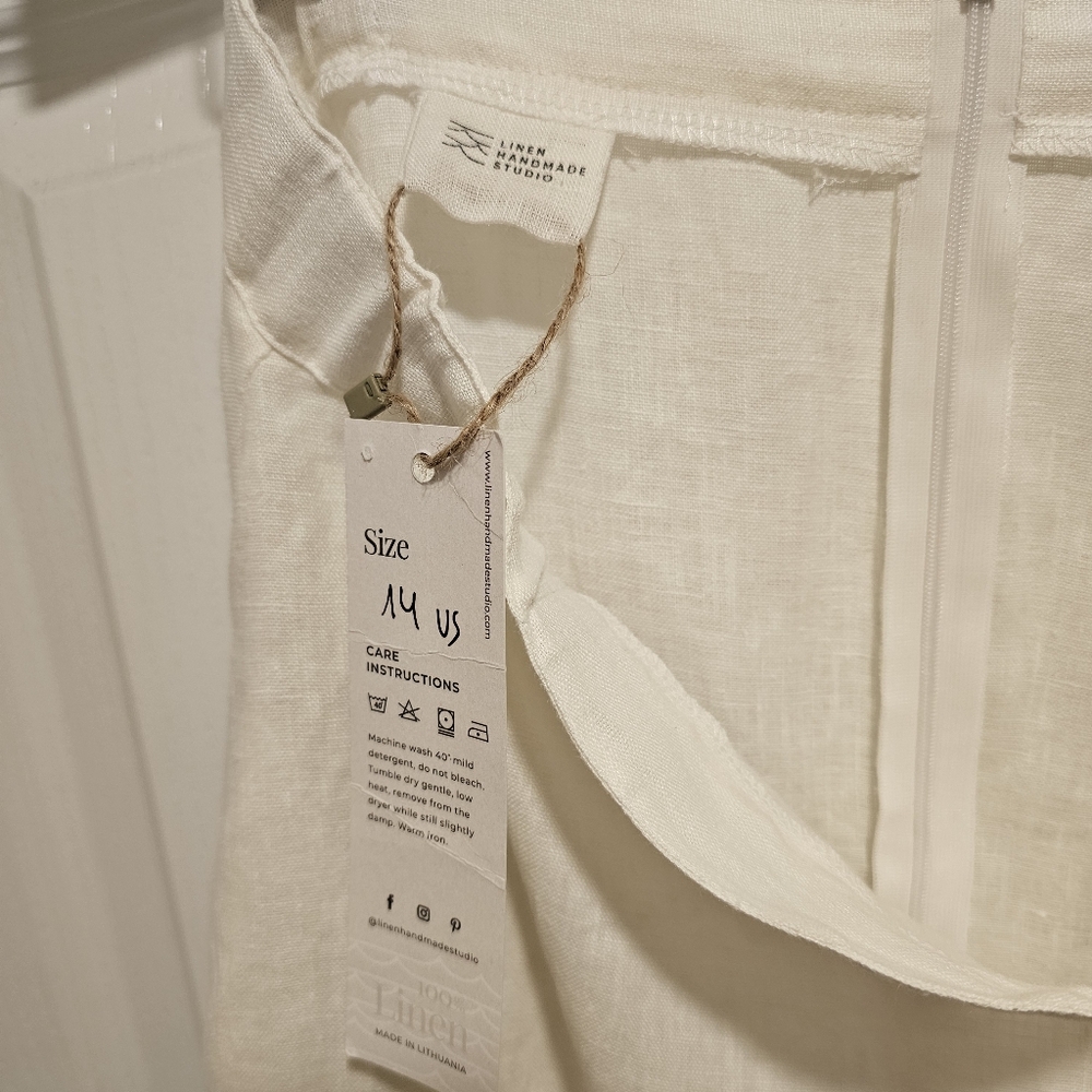 NWT Linen Handmade Studio Midi linen skirt Sandy - Picture 2 of 5